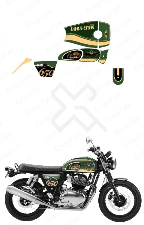 Stripe Edition Full Body Sticker Compatible with Interceptor 650 | Made in Premium Gloss Vinyl with FPF (Fade Protection Film), Precut Sticker, Waterproof, Pack of 1
